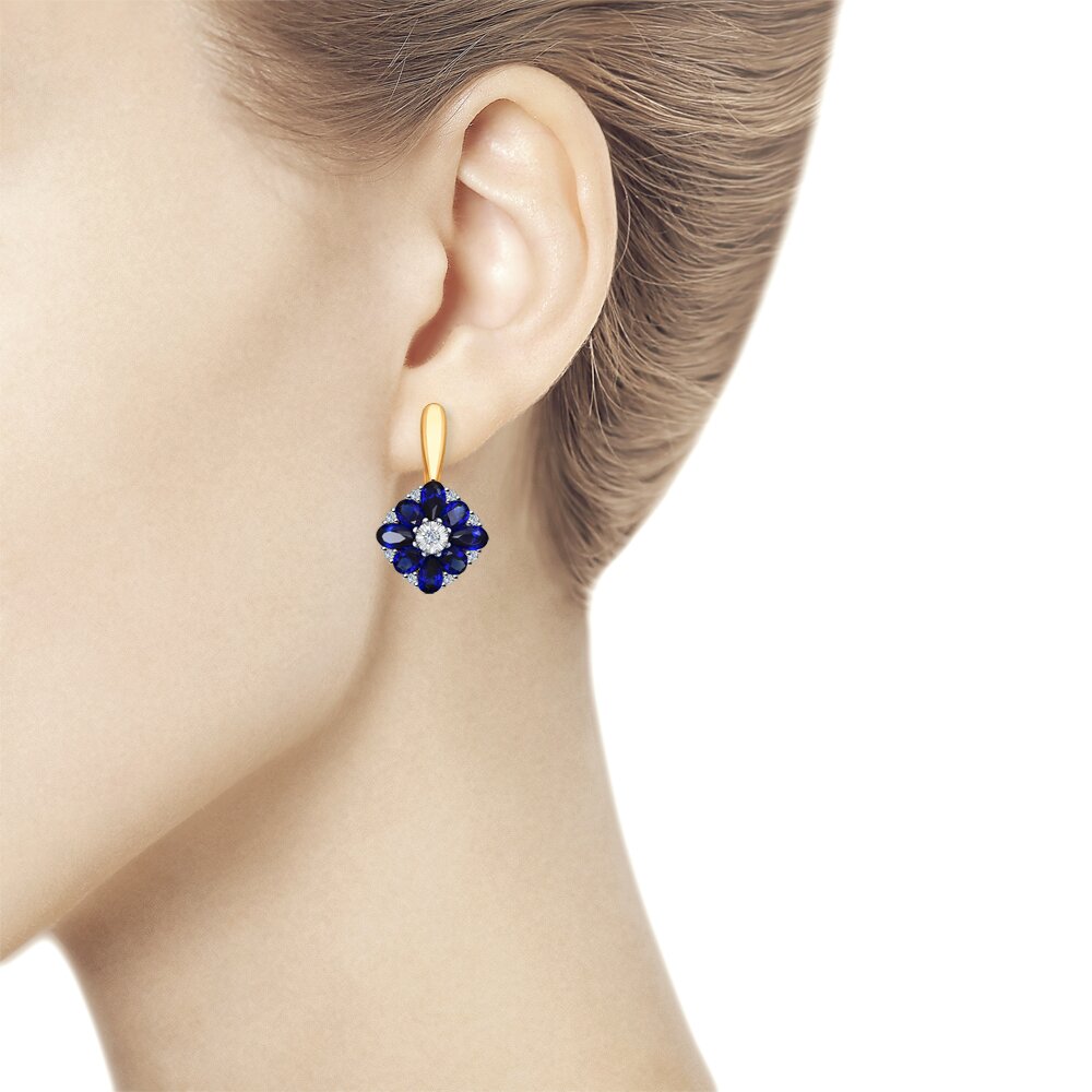 

Серьги SOKOLOV Diamonds из золота с бриллиантами и корундами сапфировыми
