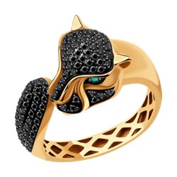 Кольцо SOKOLOV Diamonds из золота с бриллиантами и изумрудами