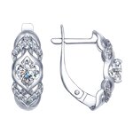 Серьги из серебра с фианитами