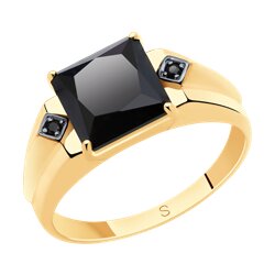 Кольцо SOKOLOV из золота с ониксом и фианитами 29200₽