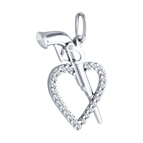 Подвеска из серебра с фианитами - фото 2