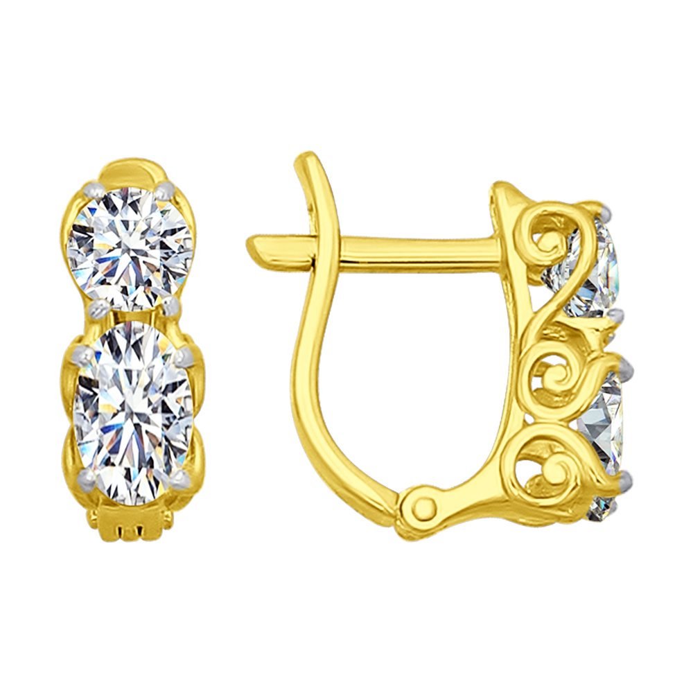 

Серьги SOKOLOV из желтого золота со Swarovski Zirconia