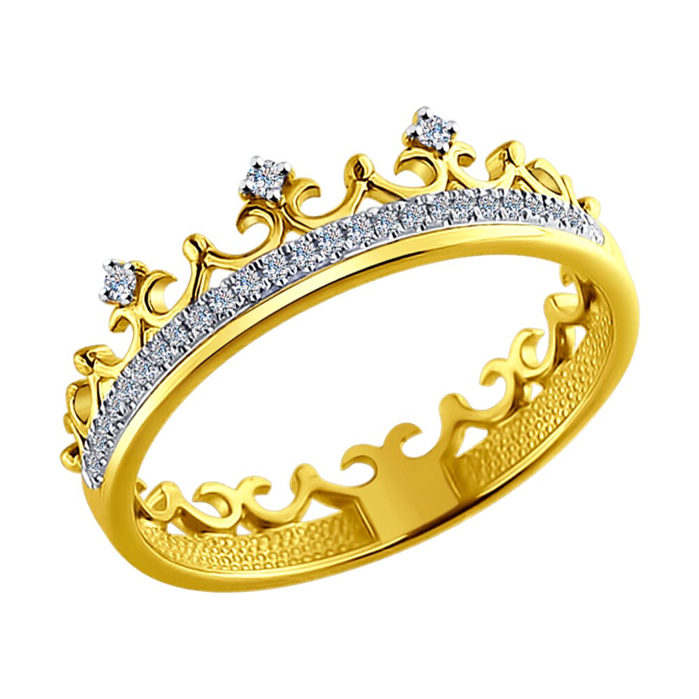 Кольцо корона Соколов золото