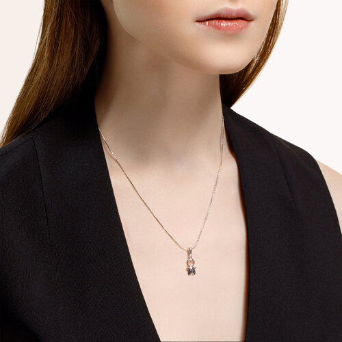 Подвеска из серебра с синими фианитами - фото 3