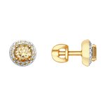 Серьги из золота с топазами Swarovski и жёлтыми Swarovski Zirconia