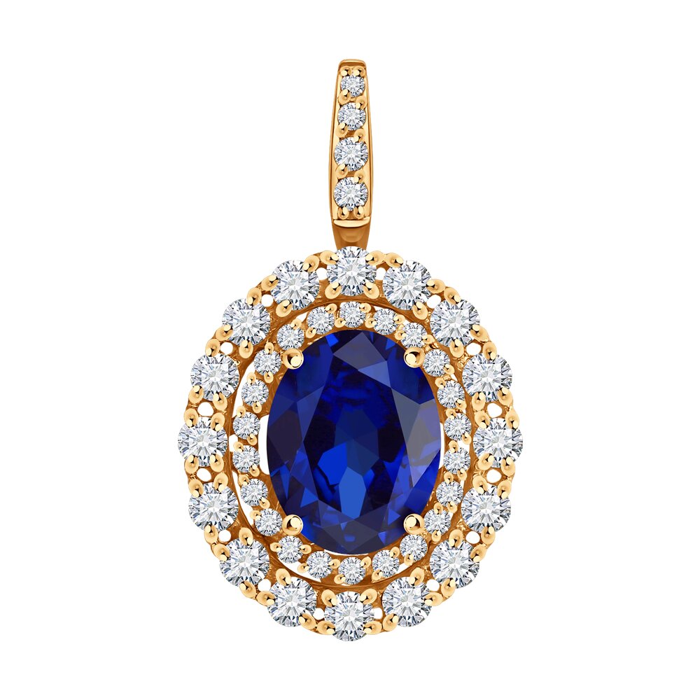 

Подвеска SOKOLOV Diamonds из золота с бриллиантами и сапфиром