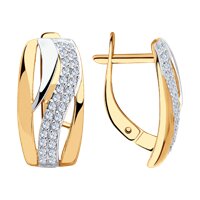Серьги из золота с фианитами