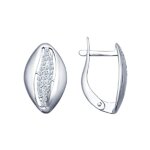 Серьги из серебра с фианитами
