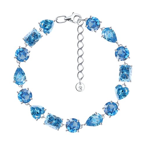 Браслет из серебра с фианитами - фото 1