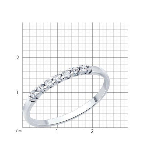 Кольцо из серебра с фианитами - фото 4