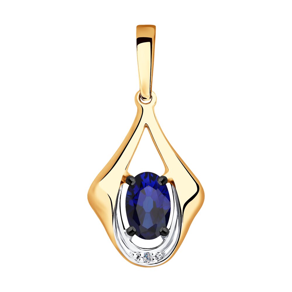 

Подвеска SOKOLOV Diamonds из золота с бриллиантом и корундом