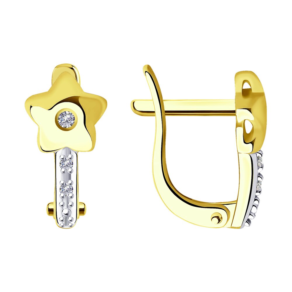 Серьги SOKOLOV Diamonds из желтого золота с бриллиантами