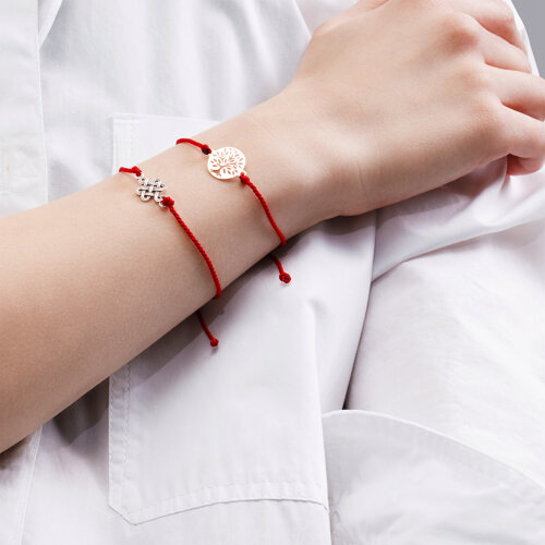 Браслет из серебра.Символ «Узел счастья» - фото 2