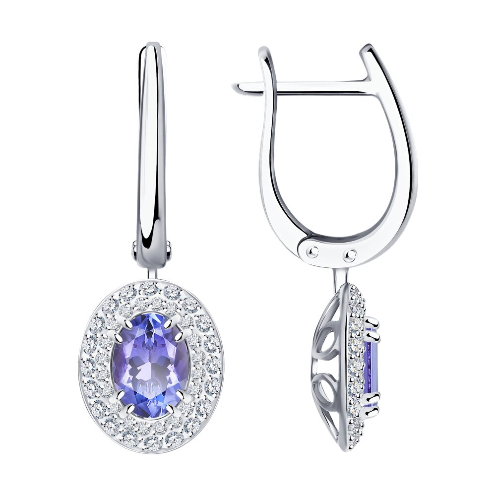 

Серьги SOKOLOV Diamonds из белого золота с бриллиантами и танзанитами