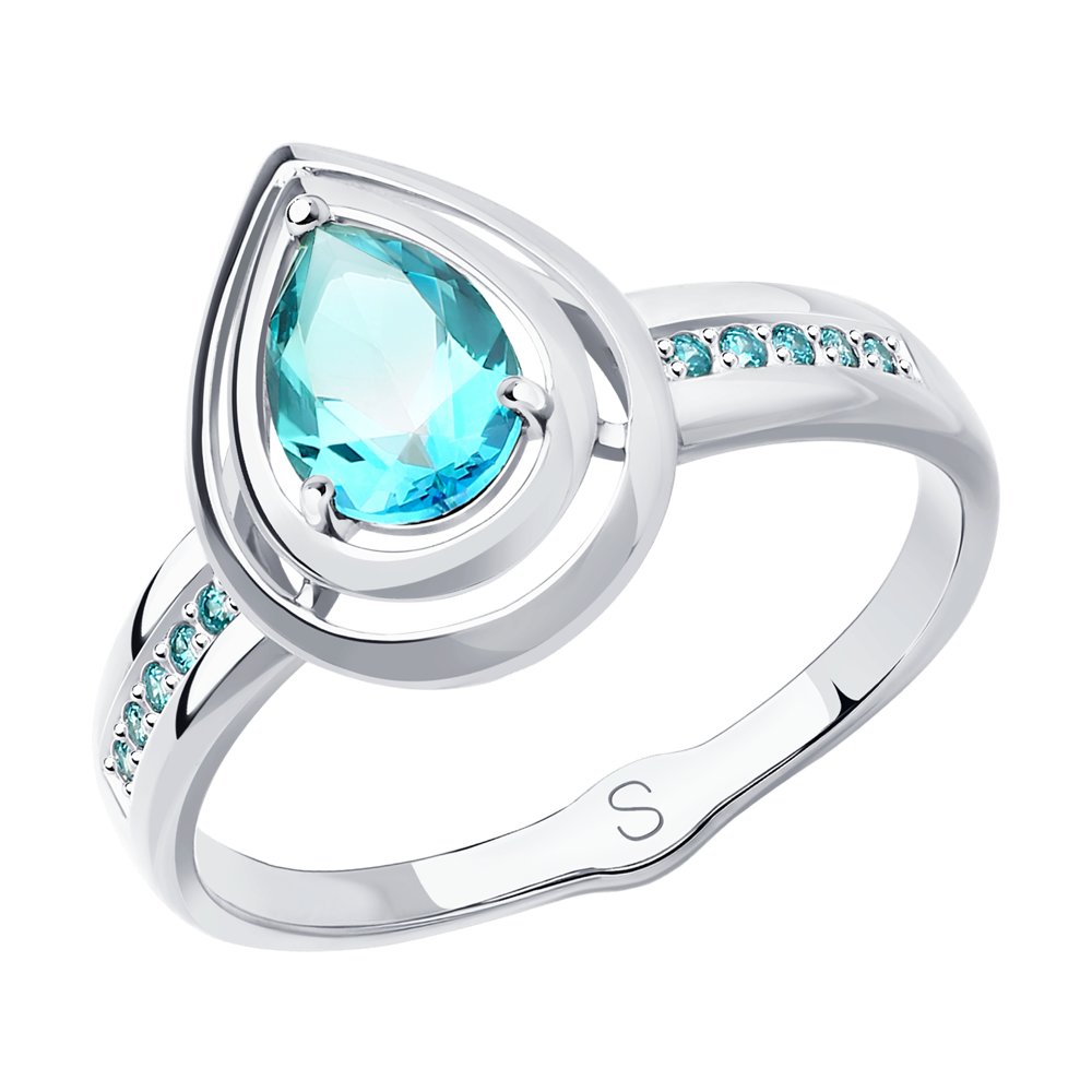 

Кольцо SOKOLOV из белого золота с топазами Swarovski и фианитами Swarovski