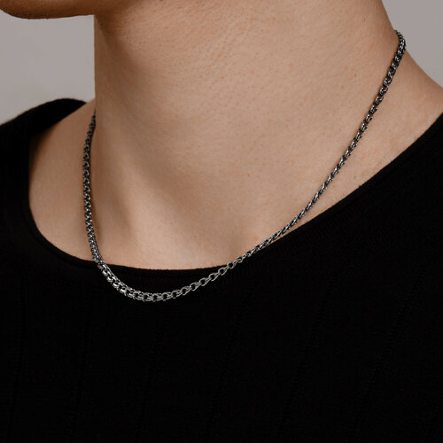 Цепь из чернёного серебра с алмазной гранью - фото 3