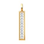 Подвеска из золота со Swarovski Zirconia и минеральным стеклом