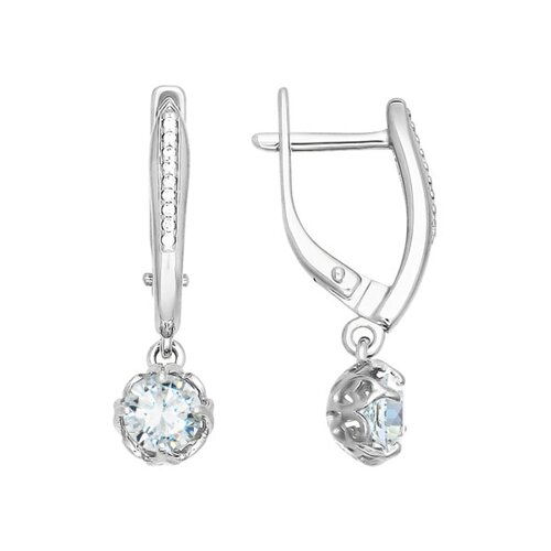 

Серьги SOKOLOV из белого золота со swarovski zirconia