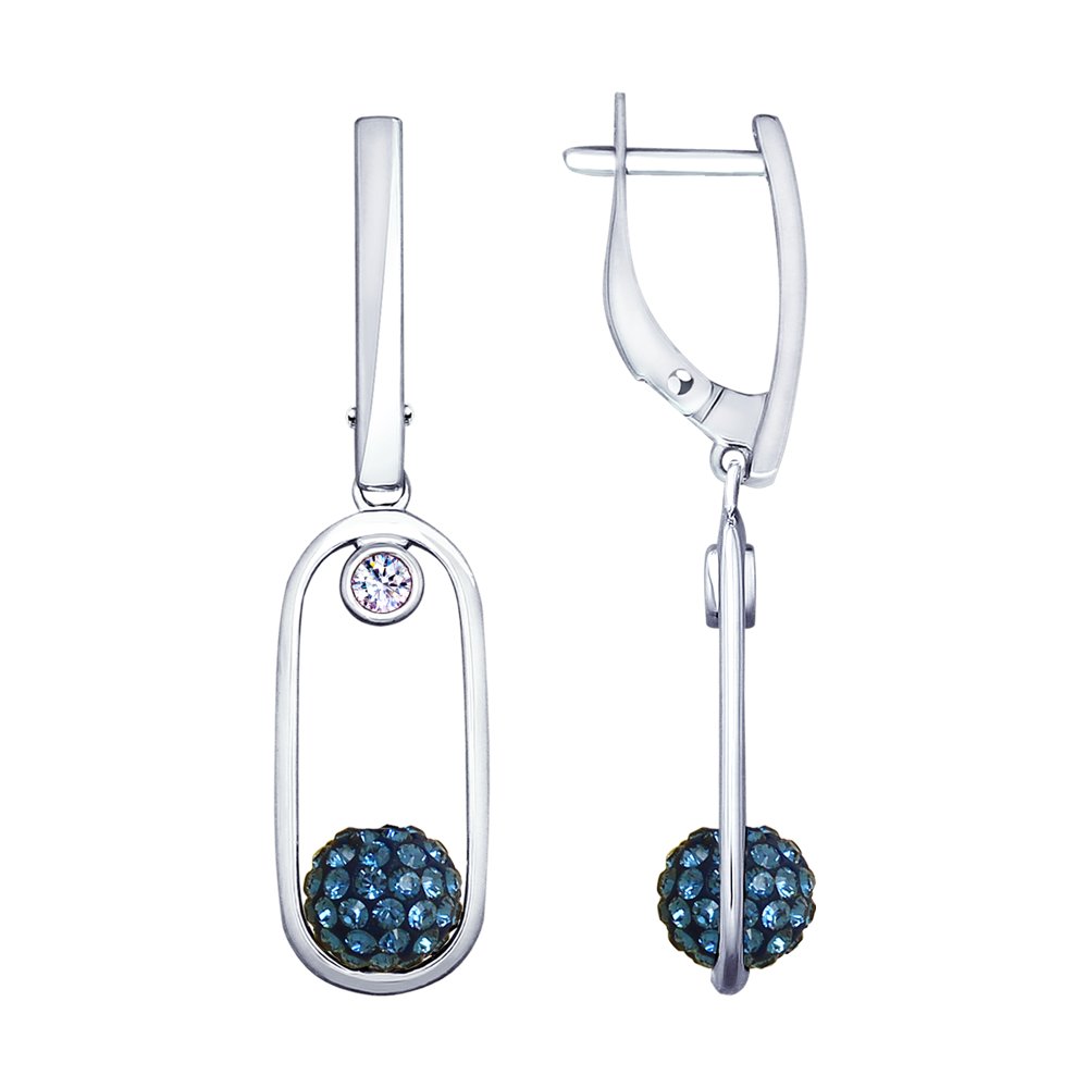 

Серьги SOKOLOV из серебра с кристаллами Swarovski и фианитами
