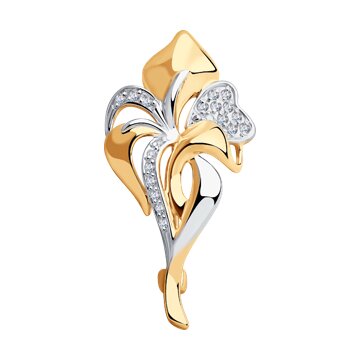 Брошь SOKOLOV из золота с фианитами 19000₽