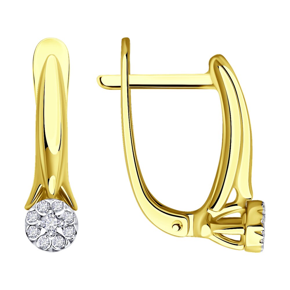 Серьги SOKOLOV Diamonds из желтого золота с бриллиантами