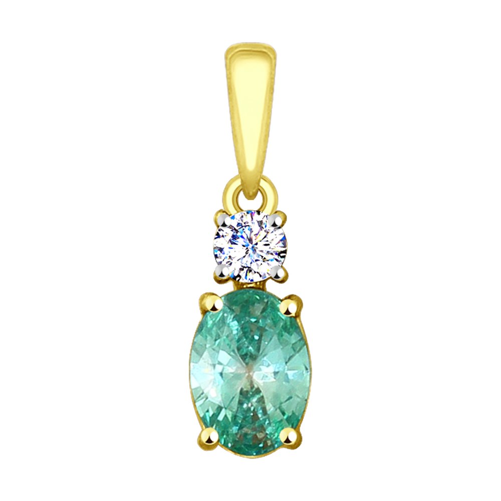 

Подвеска SOKOLOV из желтого золота с бесцветным Swarovski Zirconia