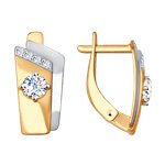 Серьги из золота с фианитами