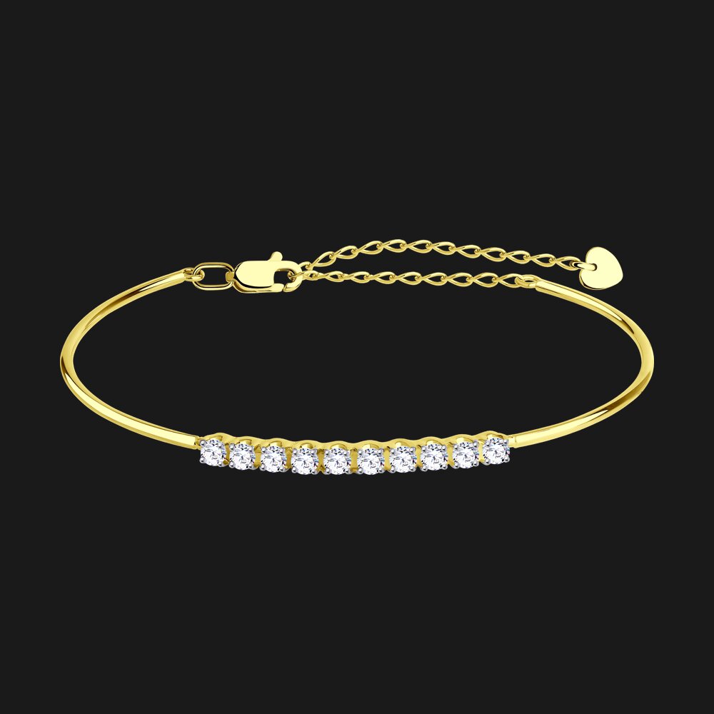 Браслет SOKOLOV из желтого золота с фианитами, фото 2