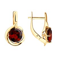 Серьги из золота с гранатами