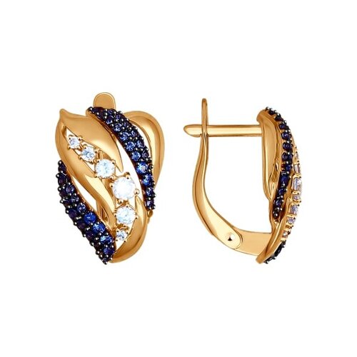 

Серьги SOKOLOV из золота с голубыми и синими фианитами