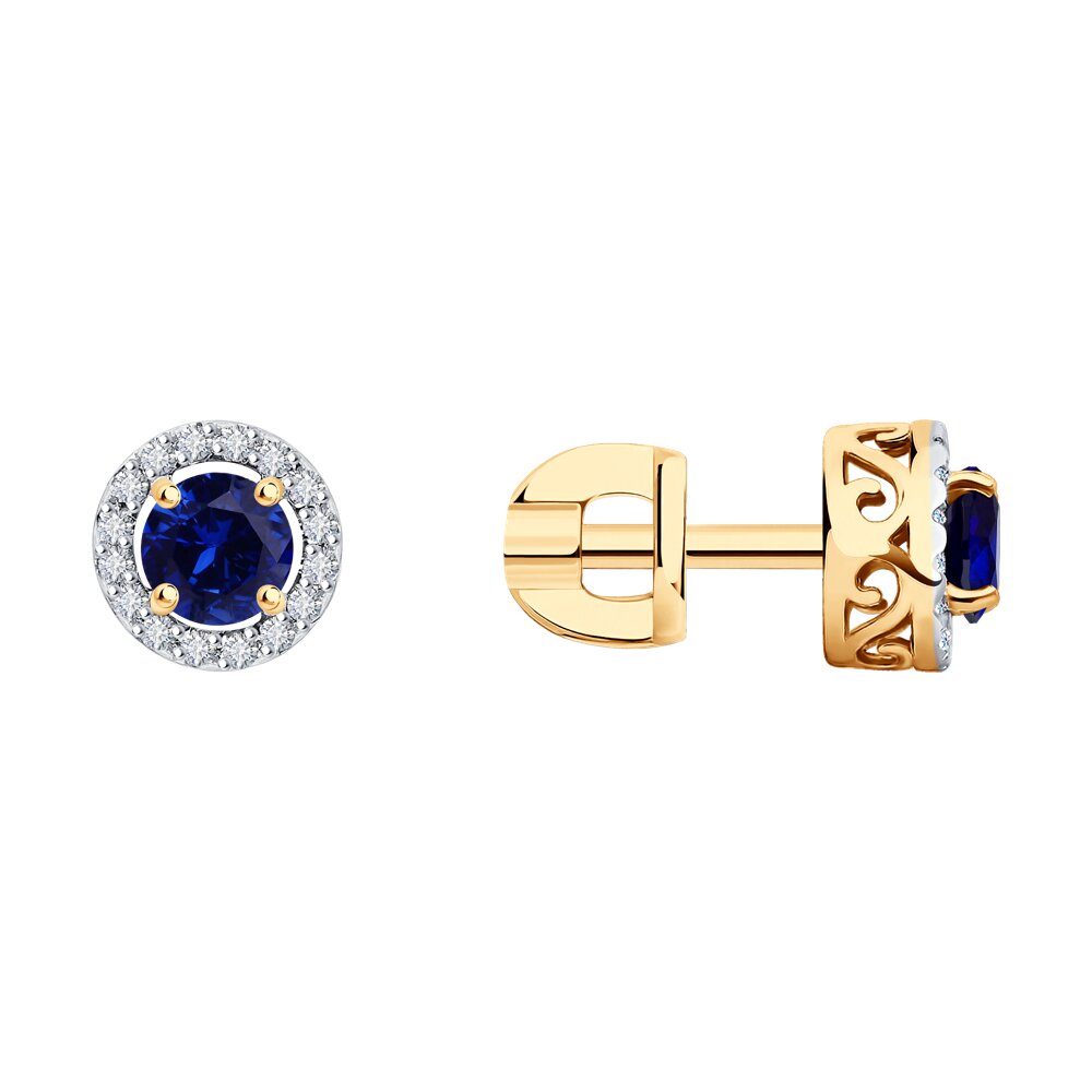

Серьги-пусеты SOKOLOV Diamonds из золота с бриллиантами и сапфирами