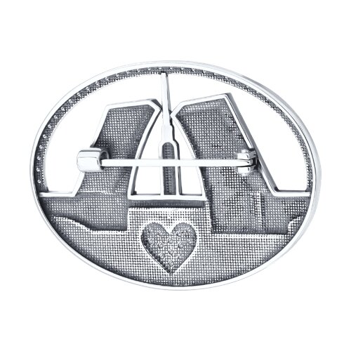 Брошь из серебра с фианитами и эмалью "Санкт-Петербург" - фото 2