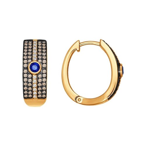 

Серьги SOKOLOV из золота с бесцветными и коньячными бриллиантами и сапфирами