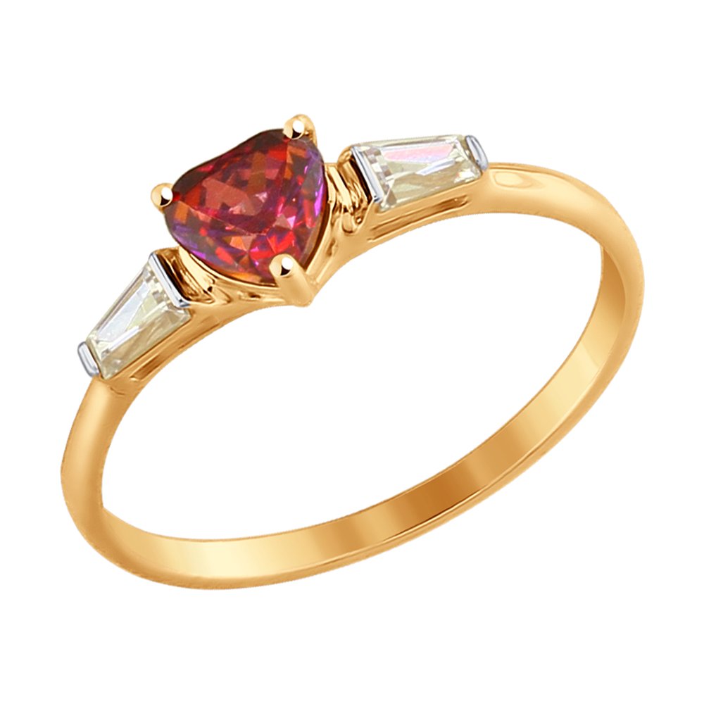 

Кольцо SOKOLOV из золота с бесцветными и красным Swarovski Zirconia