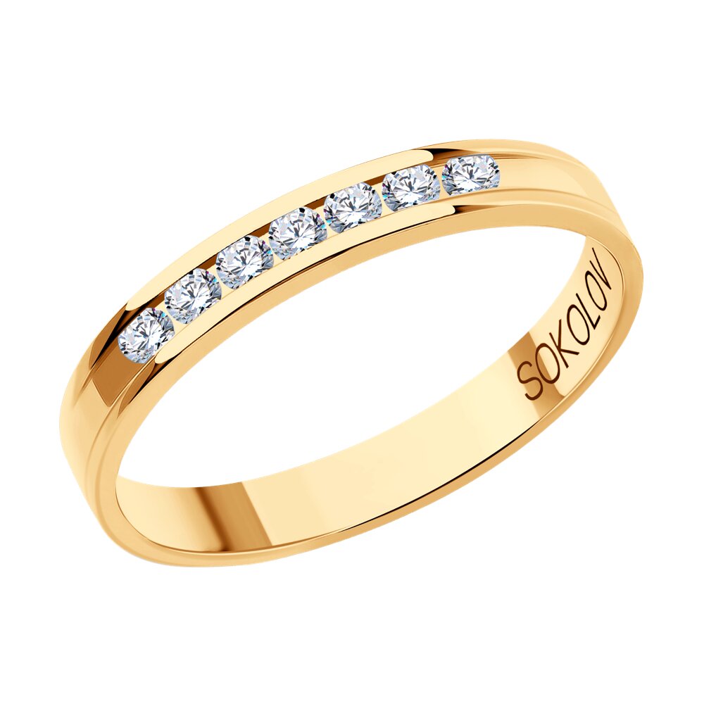 Обручальное кольцо SOKOLOV Diamonds из золота с бриллиантами