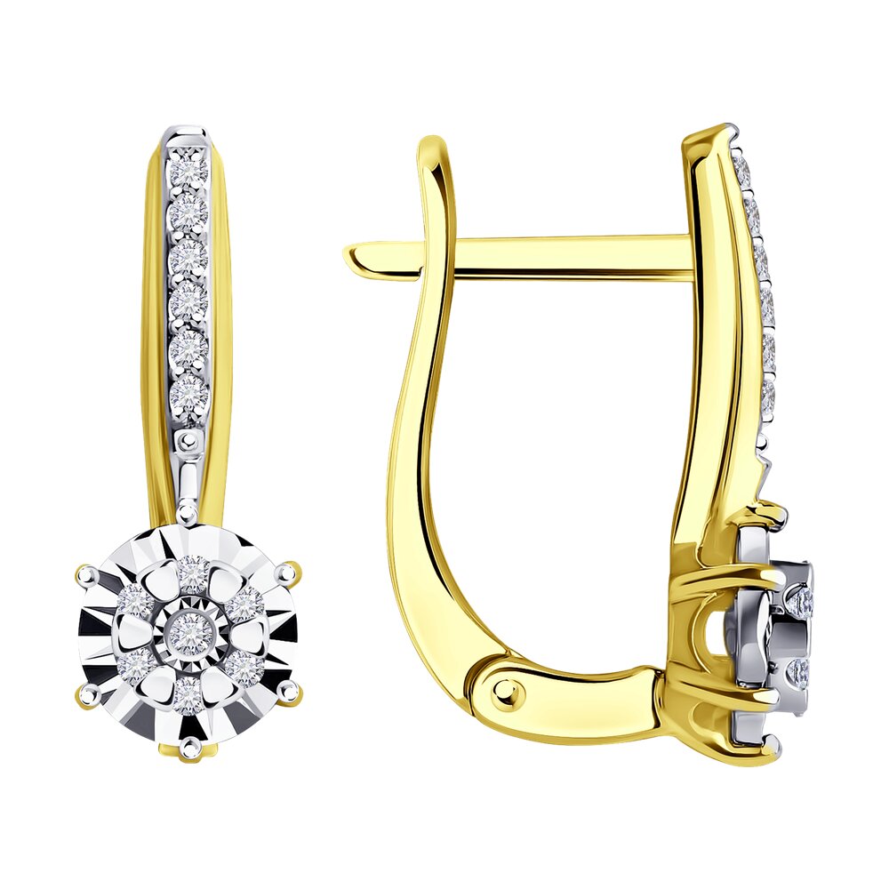 Серьги SOKOLOV Diamonds из комбинированного золота с бриллиантами