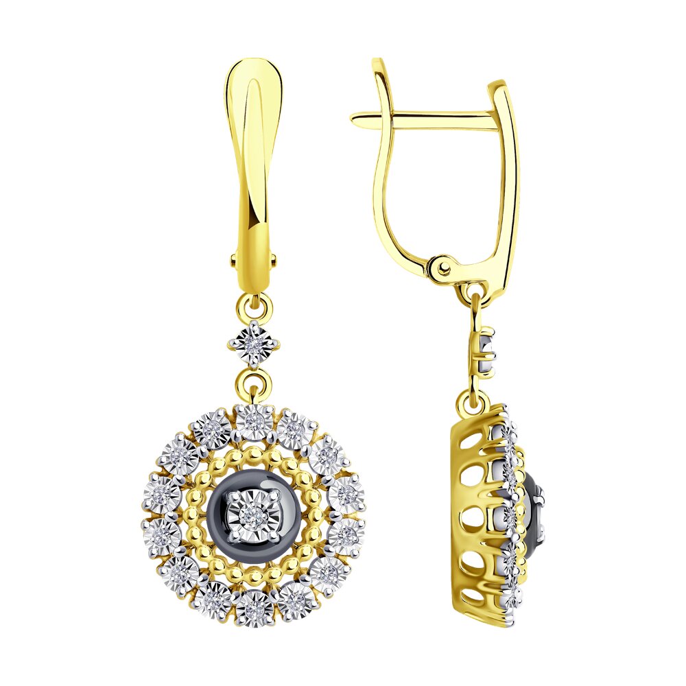 Серьги SOKOLOV Diamonds из комбинированного золота с бриллиантами