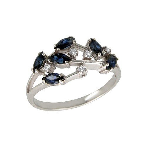 

Кольцо SOKOLOV из белого золота с бриллиантами и сапфирами