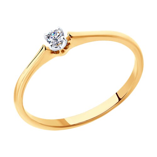 Помолвочное кольцо из золота с бриллиантом 1011354 SOKOLOV фото