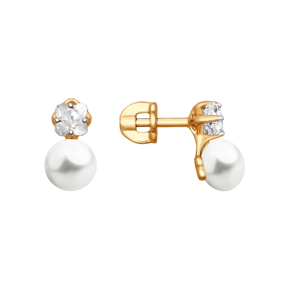 

Серьги SOKOLOV из золота с жемчугом и Swarovski Zirconia