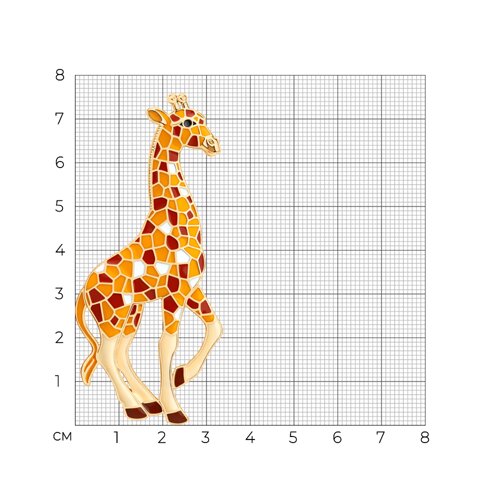 Брошь из золочёного серебра с эмалью - фото 5