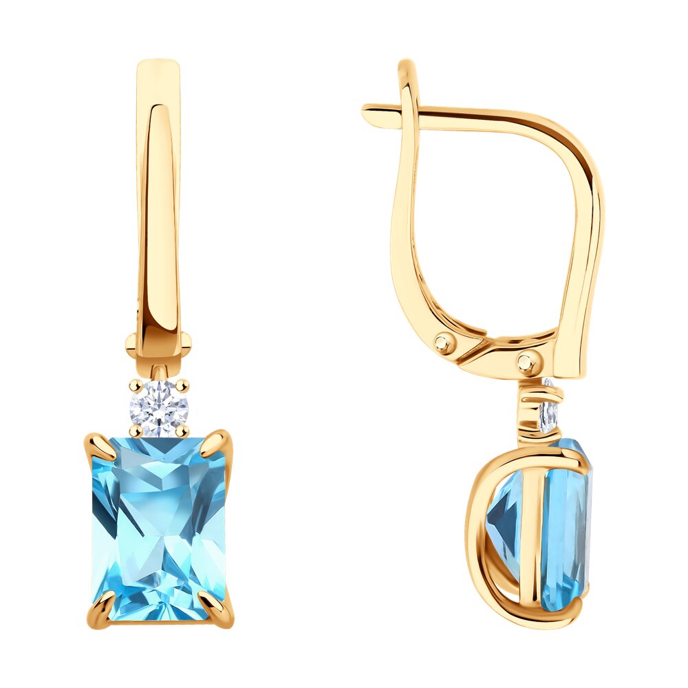 Серьги SOKOLOV из золота с топазами и фианитами