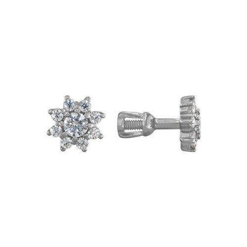

Серьги-пусеты SOKOLOV из белого золота с swarovski zirconia
