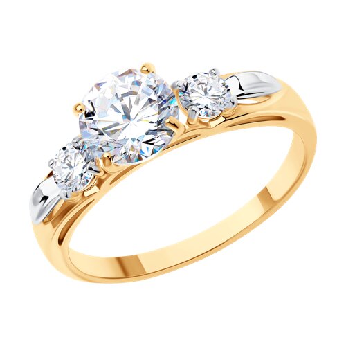 Помолвочное кольцо из золота со Сваровски 81010194 sokolov фото