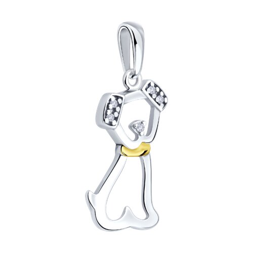 Подвеска из золочёного серебра с фианитами - фото 2