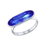 Кольцо из серебра с синим кристаллом swarovski