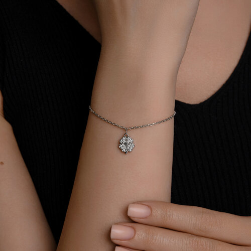 Браслет из серебра с фианитами - фото 3