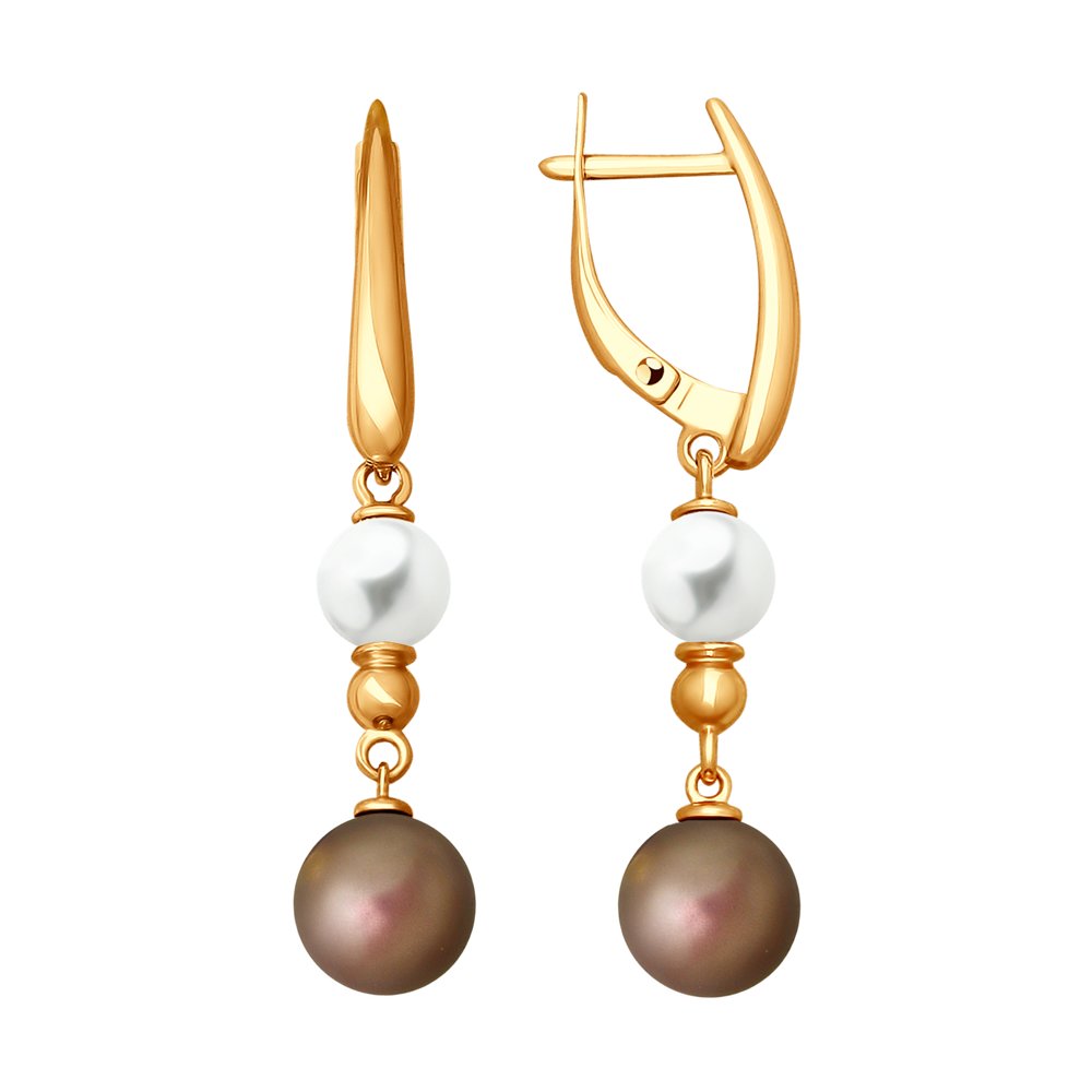 

Серьги SOKOLOV из золочёного серебра с жемчугом Swarovski