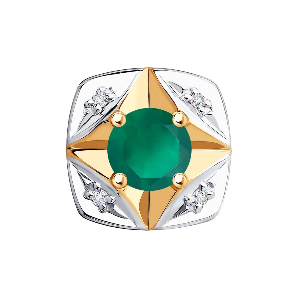 

Подвеска SOKOLOV Diamonds из золота с бриллиантами и гидротермальным изумрудом