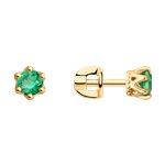 Серьги из золота с зелеными фианитами